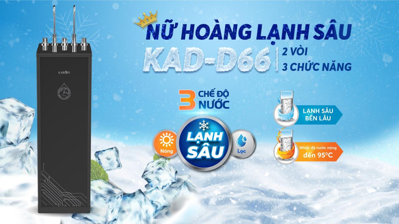 Máy lọc nước nóng lạnh Karofi KAD-D66S - Mẫu 2023