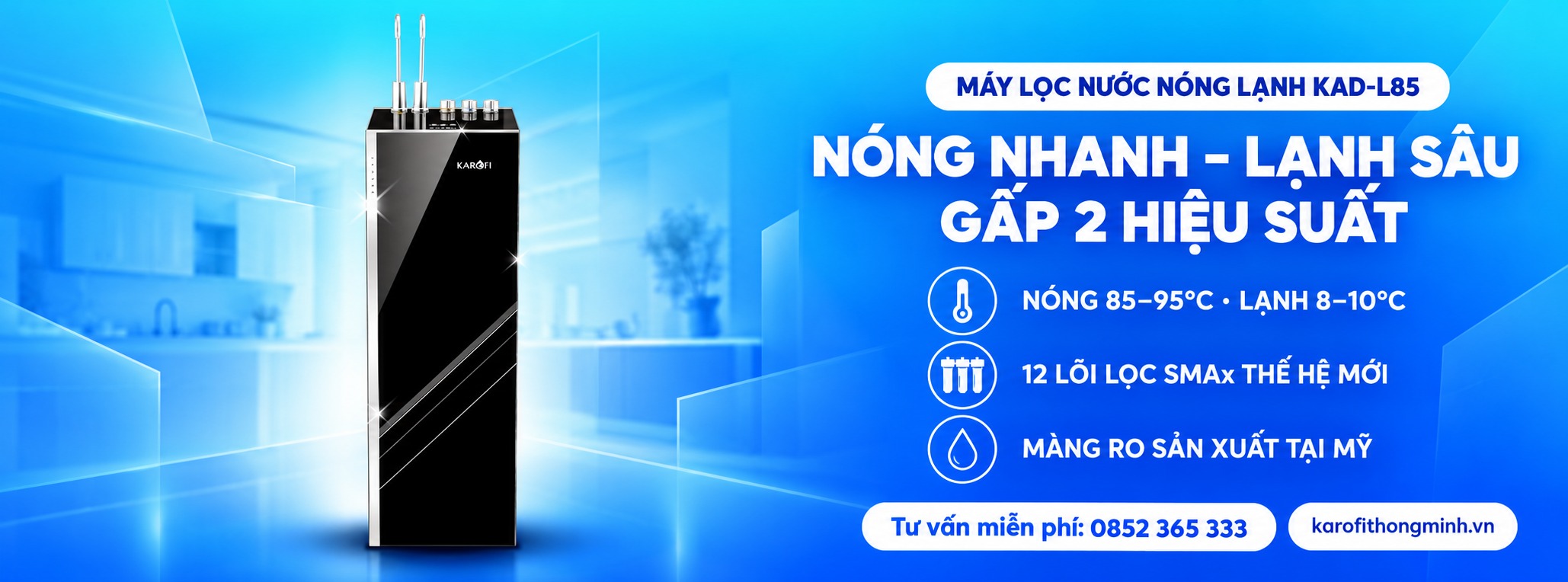 Máy lọc nước nóng lạnh Karofi KAD-L85